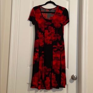 Rose Dress - Red and Black